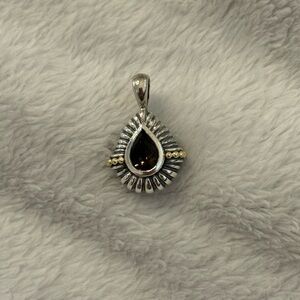 Vintage Lagos Caviar Smoky Quartz Pendant